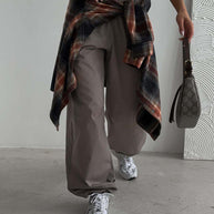 Damen Bequeme und stylische High-Waist Freizeithose WW