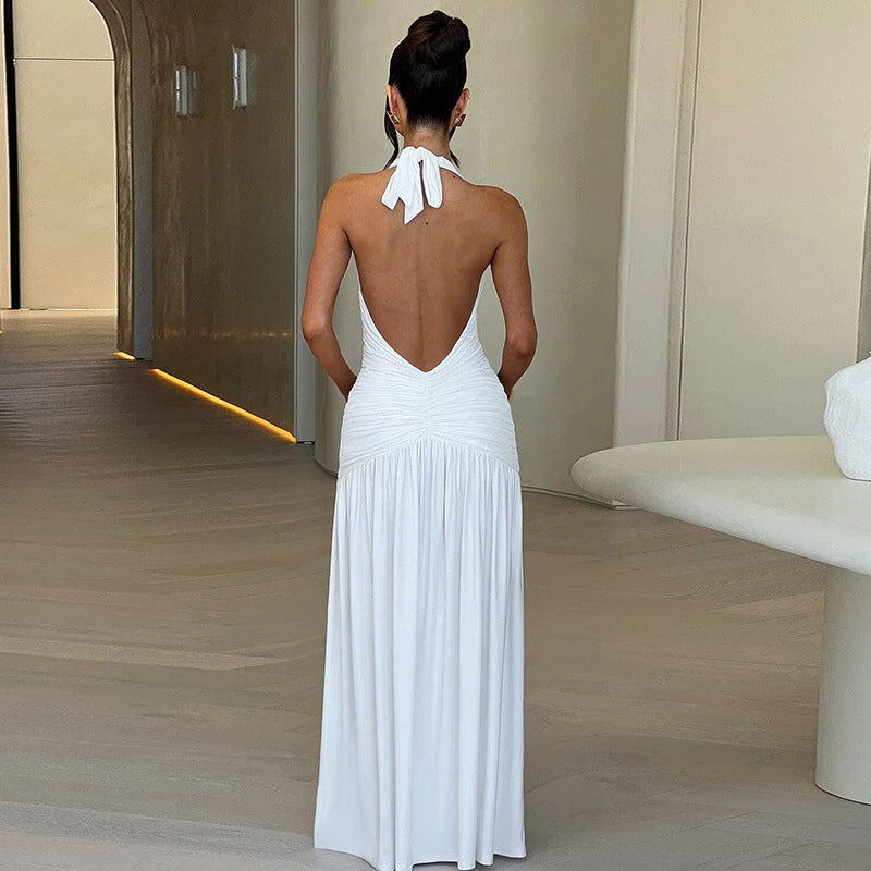 Damen Abendkleid mit tiefem V-Ausschnitt und seitlichem Schlitz WW