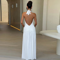 Damen Abendkleid mit tiefem V-Ausschnitt und seitlichem Schlitz WW
