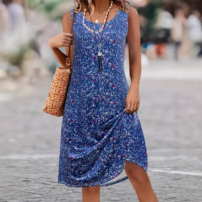 Damen Sommerliches Blütenmuster Kleid WW