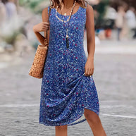 Damen Sommerliches Blütenmuster Kleid WW