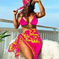 Damen sarong mit elegantem Goldmuster und transparentem Stoff WW