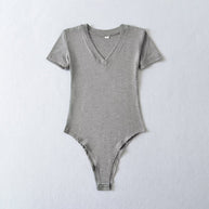 Damen Body mit tiefem V-Ausschnitt und kurzärmligem Design WW