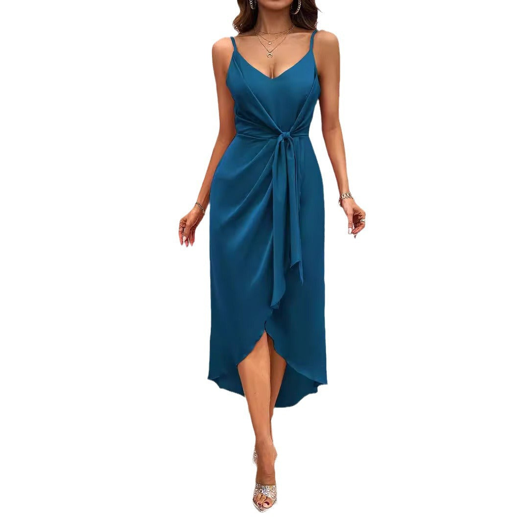 Damen Wickelkleid mit elegantem V-Ausschnitt und verspieltem Schlitz WW