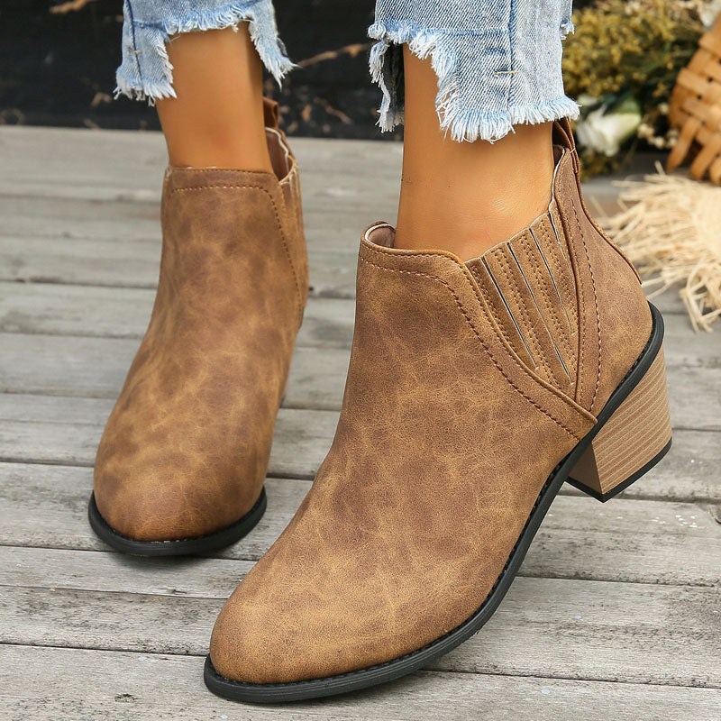 WW | Vintage Stiefeletten Mit Klobigem Absatz