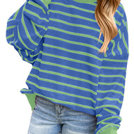 Damen lässiger und bequemer Pullover mit strukturiertem Rippenmuster und weitem Schnitt WW