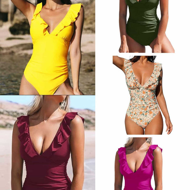 Damen Badeanzug mit Rüsche WW