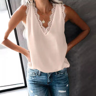 Damen Spitzenverzierte Bluse WW