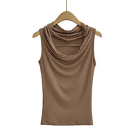 Damen ärmelloses Cowl-Top aus weichem, elastischem Material WW