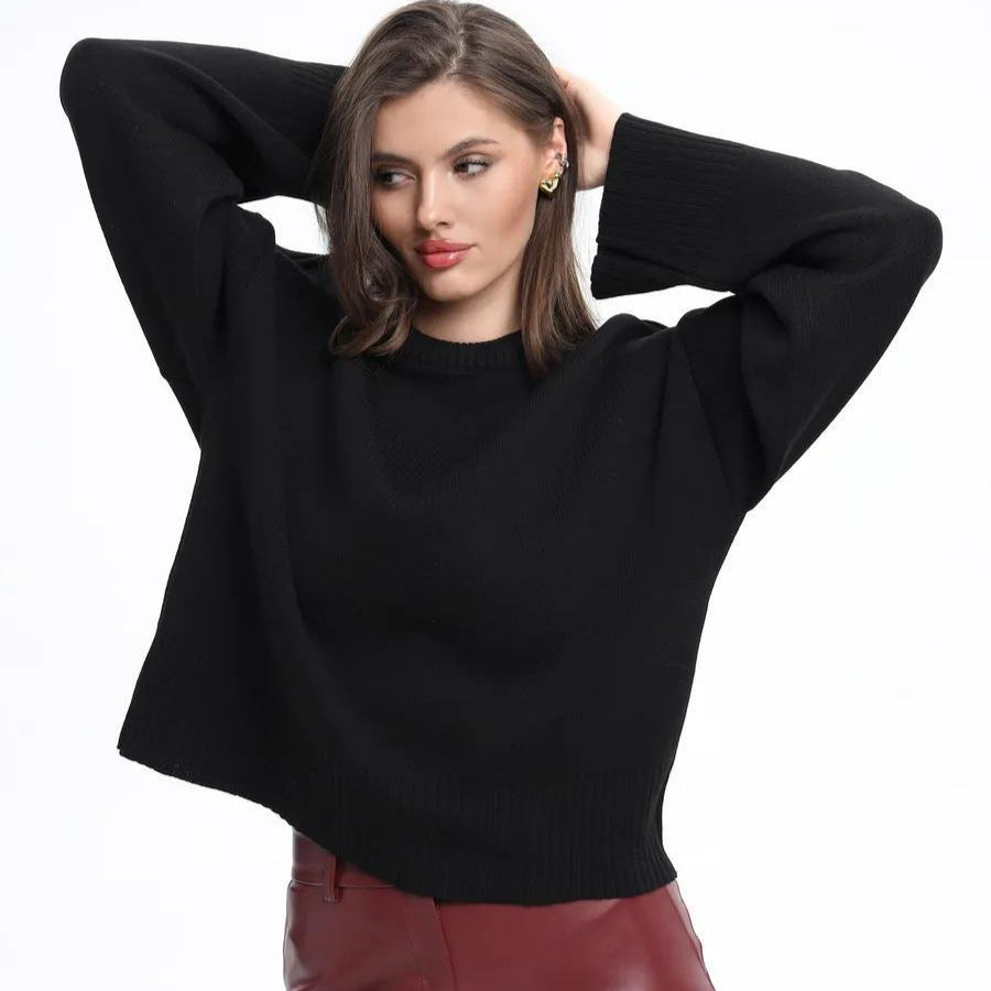 Damen Bequemer Oversized Pullover mit strukturiertem Rippmuster WW