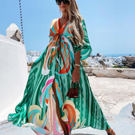 WW | Kurzarm Schwingendes Langkleid