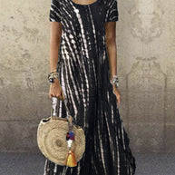 WW | Kurzarm Gemustertes Maxikleid