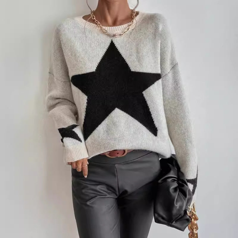 Damen Pullover mit Sternenmotiv WW