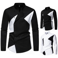 Herren modisches Designerhemd mit asymmetrischem Schnitt und innovativem Knopfdesign WW