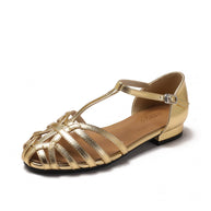 Damen Ballerinas mit verstellbarem Riemen und elegantem Metallic-Finish WW