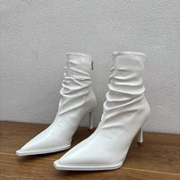 Damen elegante Stiefeletten mit spitzem Zehenbereich und lässigem Schlupfdesign W&W