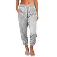 Damen Bequeme und lässige Jogginghose mit elastischem Bund und seitlichen Taschen WW