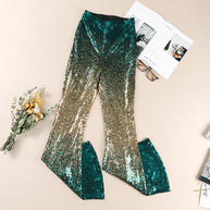 Damen Glitzernde Schlaghose mit luxuriösem Pailletten-Muster WW