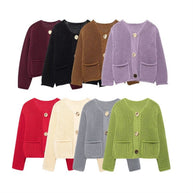 Damen Strickjacke mit offener Maschenstruktur und komfortablen Taschen WW