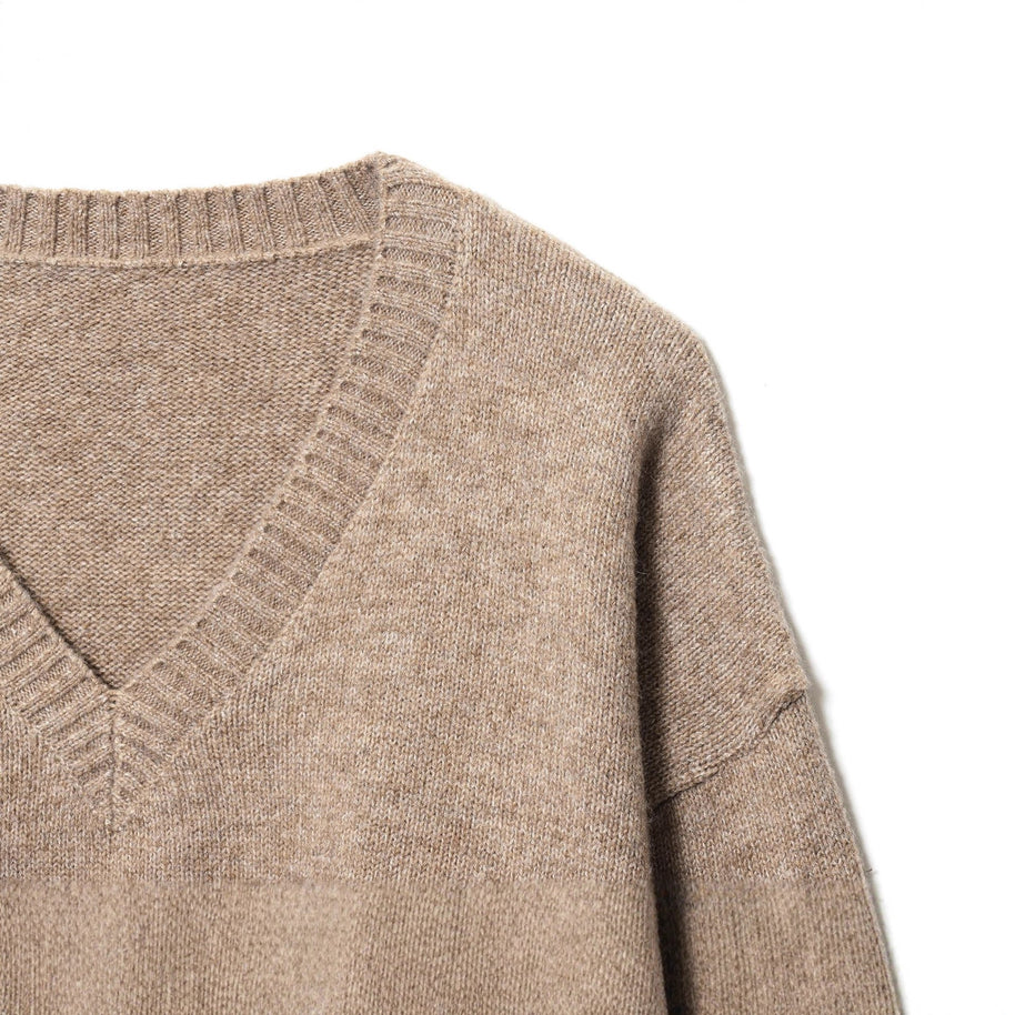 Damen Kaschmir-Pullover mit V-Ausschnitt und lässigem Schnitt WW