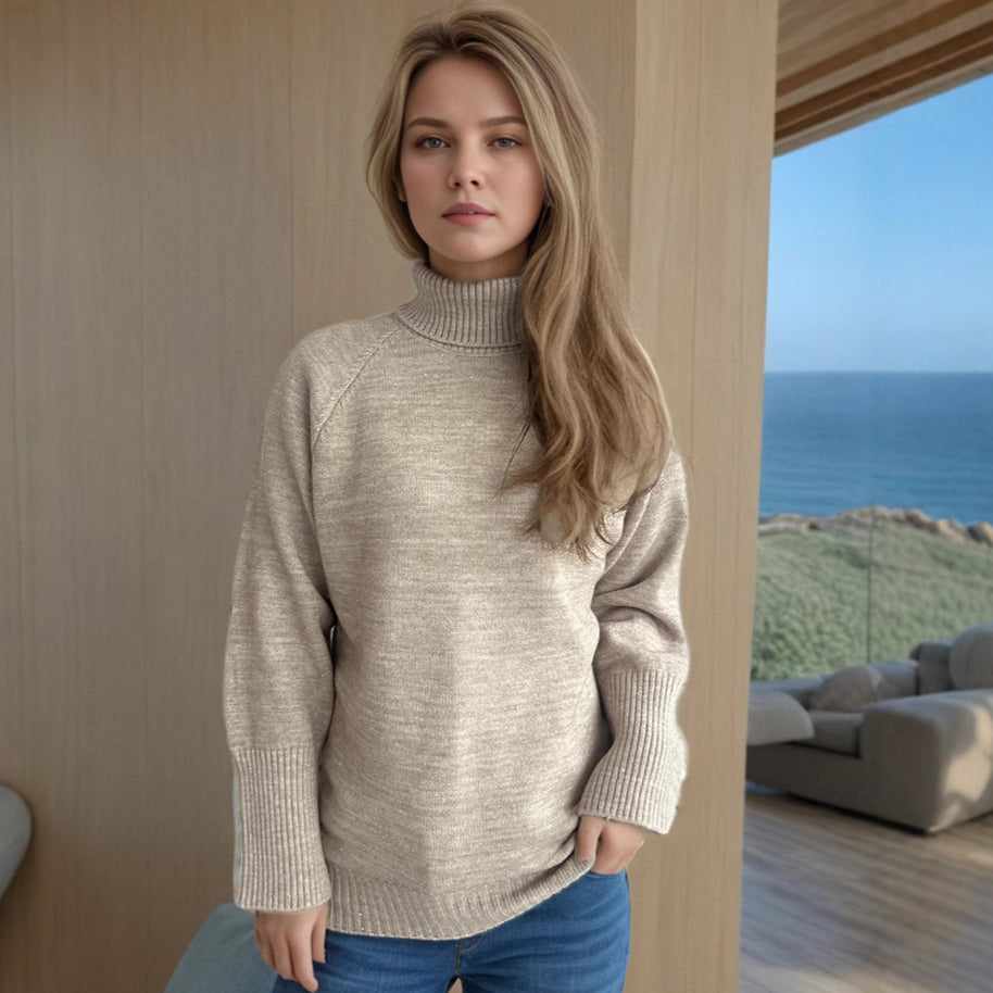 Damen Rollkragenpullover mit strukturiertem Design und Glitzerakzenten WW