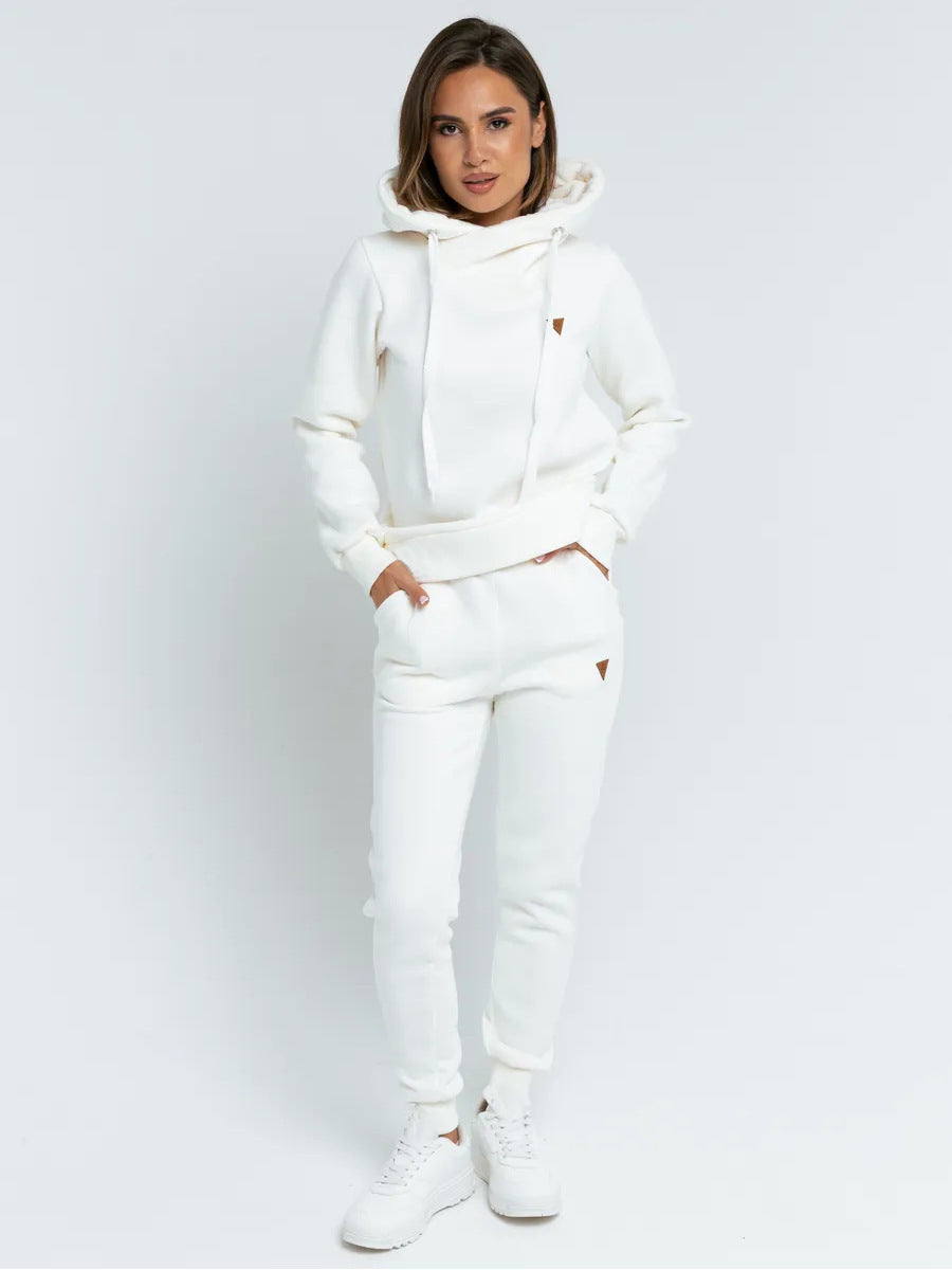 Damen Sportliches Hoodie-Set mit hohem Kragen WW