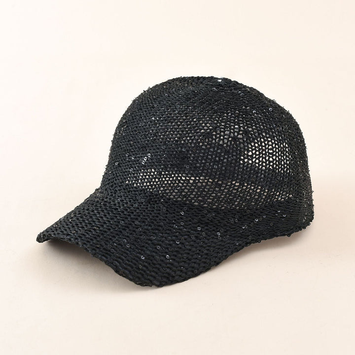 Damen Glitzernde Baseballmütze mit Netzstruktur W&W Mode