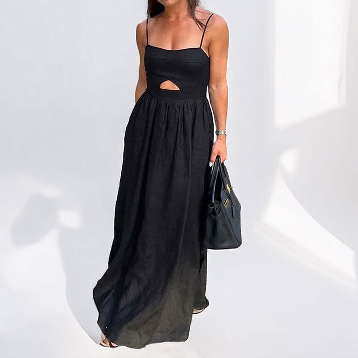 Damen Maxikleid mit schickem Cut-Out-Design und trägerlosem Oberteil W&W Mode