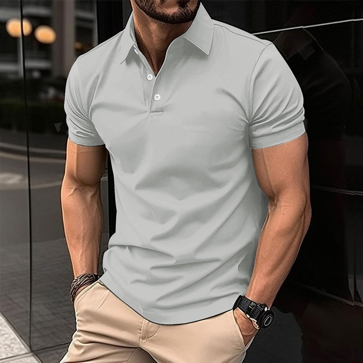 Herren Sport Poloshirt aus atmungsaktivem Material mit klassischem Schnitt WW