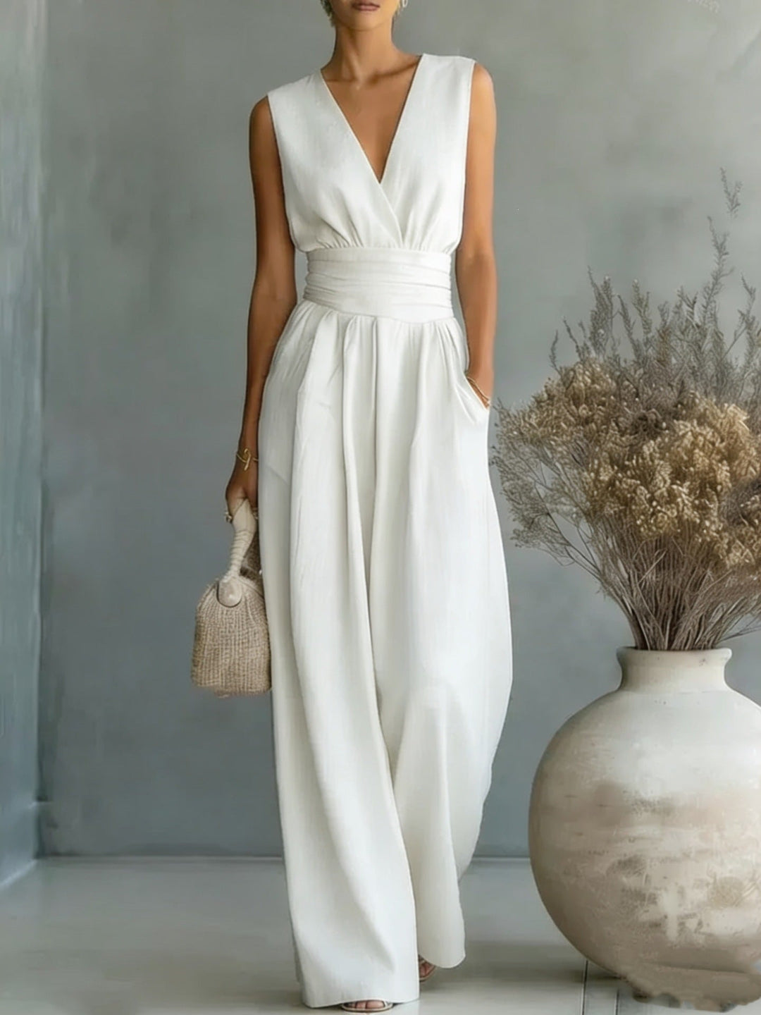 W&W Mode | Eleganter Ärmelloser Jumpsuit Mit Schmeichelhafter Passform