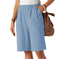 Damen lockere Sommer-Shorts mit elastischem Bund und praktischen Seitentaschen WW