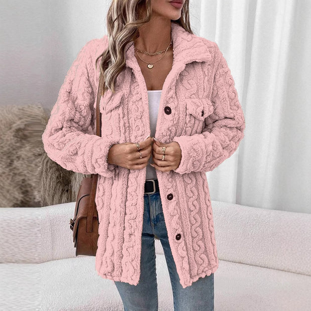 Damen Strickjacke mit Struktur und aufgesetzten Taschen WW