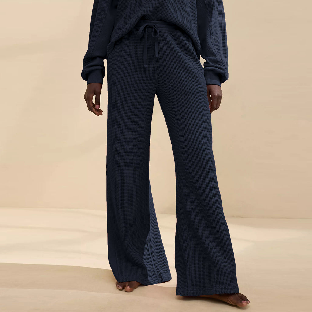 Damen weite Bequeme Lounge-Hose mit elastischem Bund und Seitentaschen WW