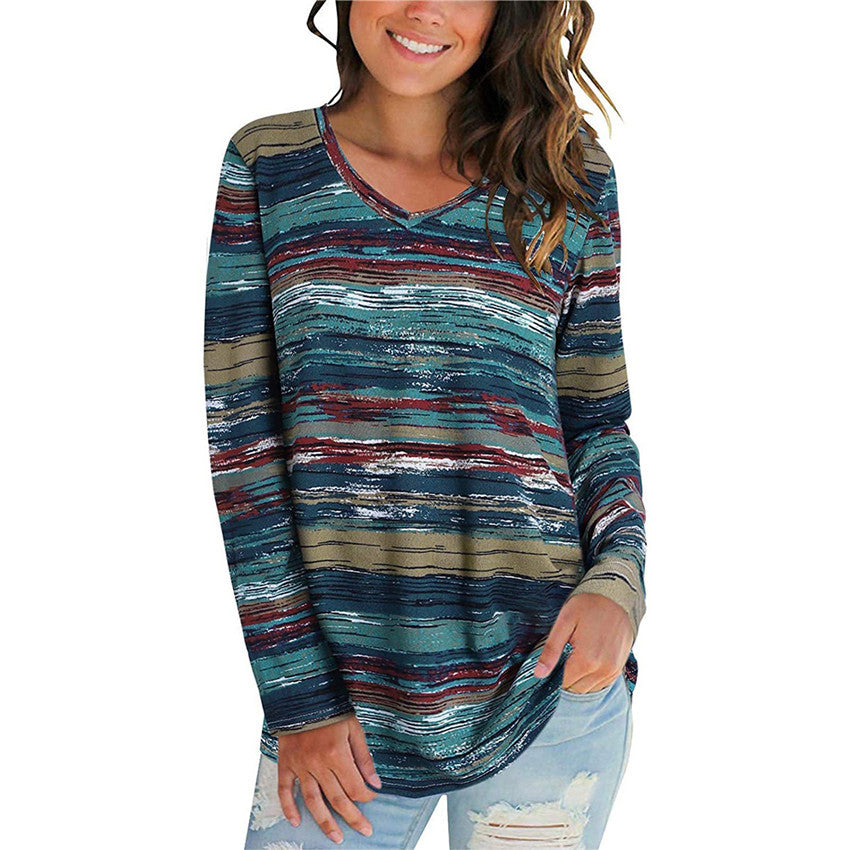 Damen V-Ausschnitt Langarmshirt mit modernem Strickdesign und lässigem Schnitt WW