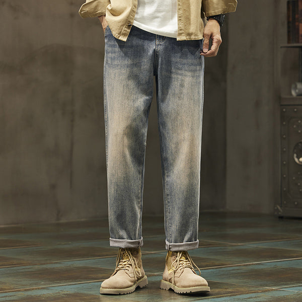 Herren entspannte Denim-Chinohose im lässigen Schnitt WW