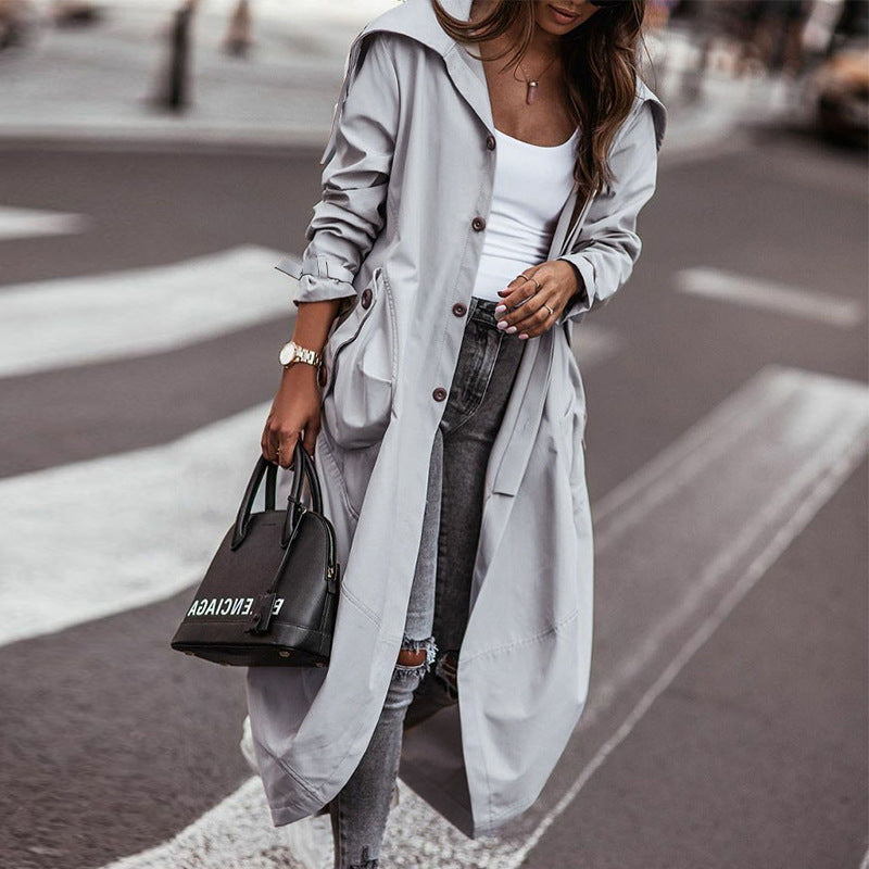Damen Wasserabweisender Parka mit Kapuze und praktischen Taschen W&W Mode