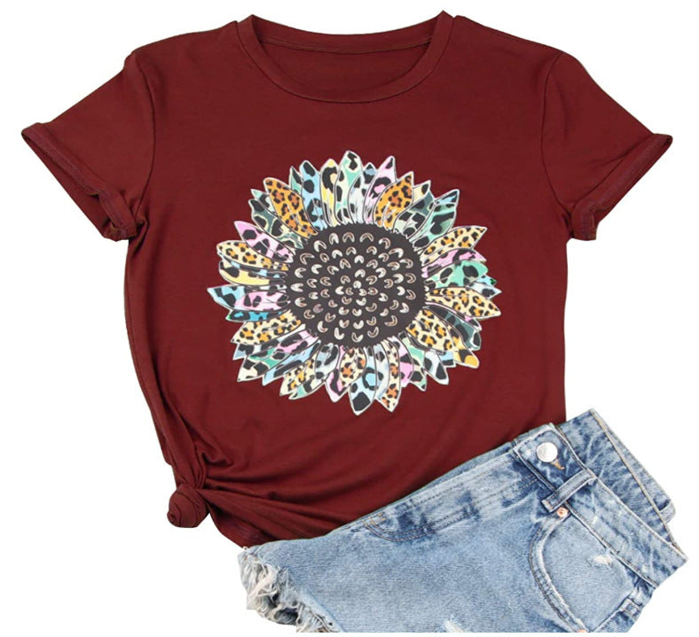 Frauen Grafik Blumen Shirt mit lebendigem Sonnenblumenmotiv WW