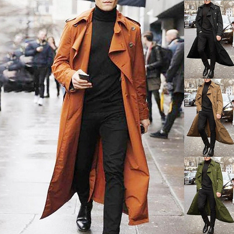 Herren Trenchcoat mit doppelter Knopfleiste und urbanem Design WW