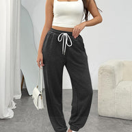 Damen Bequeme Sporthose mit elastischem Bund und Kordelzug WW