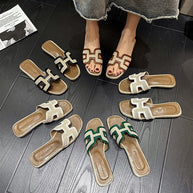 Damen Modische Slipper mit raffinierter Riemenkonstruktion WW