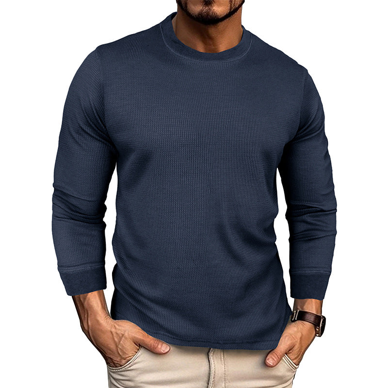 Herren Langarm-T-Shirt mit strukturiertem Design und bequemem Rundhalsausschnitt WW