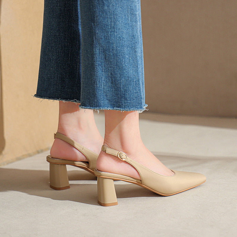 Damen Slingback Blockabsatz Pumps WW