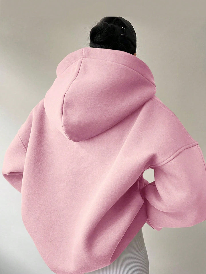 Damen Oversized Hoodie mit modernem Kragen und lässiger Passform W&W Mode