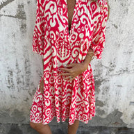 Damen Shirtkleid mit raffiniertem Muster WW