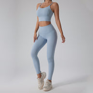Damen Sportliches Set mit figurbetontem Top und Hochbund-Leggings WW