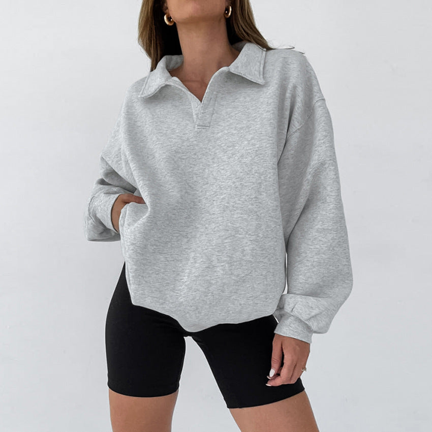 Damen Sportlicher Pullover mit hochwertigem Kragen und lässigem Schnitt WW