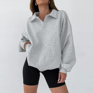 Damen Sportlicher Pullover mit hochwertigem Kragen und lässigem Schnitt WW