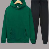Damen sportliches Hoodie- und Jogginghosen-Set mit elastischem Bund und praktischen Taschen WW