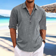 Herren leichter Leinenhemd mit halben Ärmeln WW