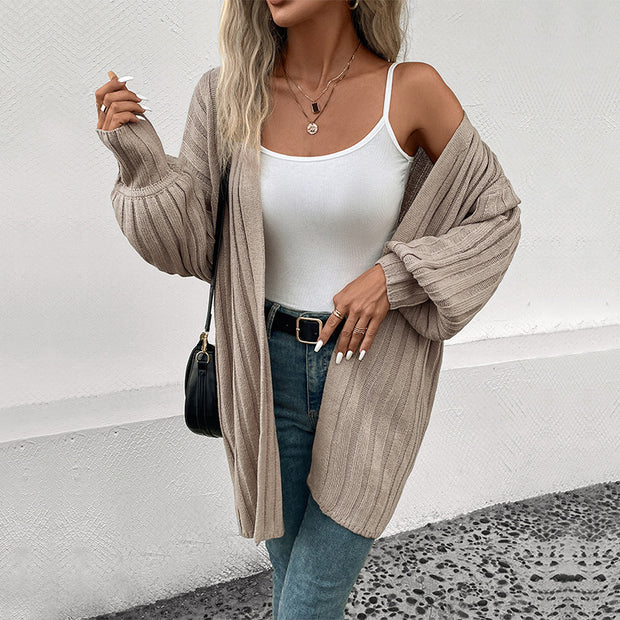 Damen Strickjacke mit strukturiertem Rippenmuster und lässigem Schnitt WW